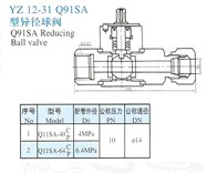 YZ12-31 Q91SA异径球阀